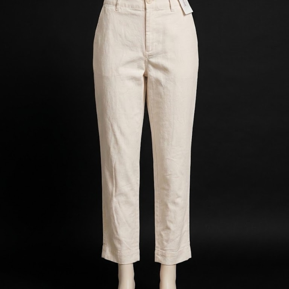 Women's High-Rise Cream Straight Jeans